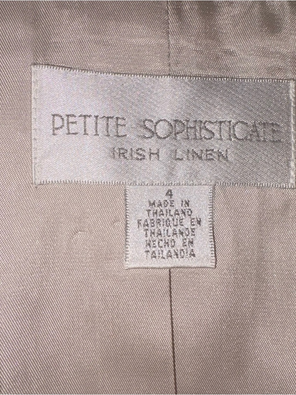 Vintage Irish Linen Cropped Blazer by Petite Sophisticate size 4 Women's Cream - Picture 2 of 5